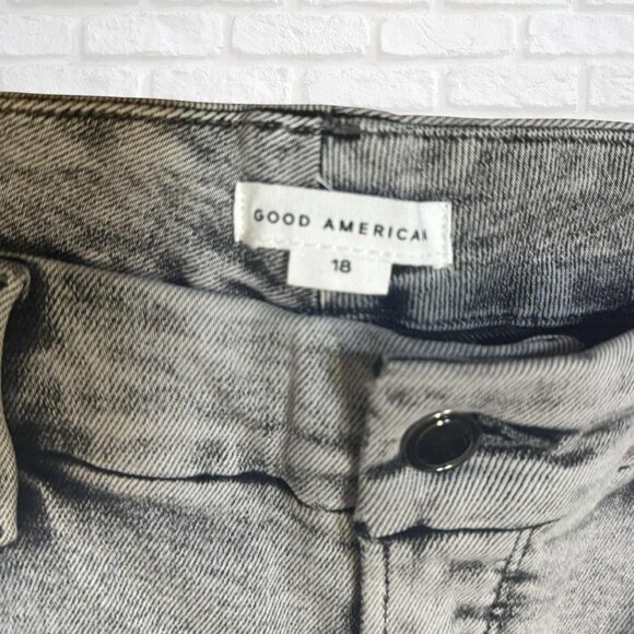 Good American Good Waist High Rise Skinny Jeans Acid Wash Gray Size 18 Plus Size - Picture 9 of 9